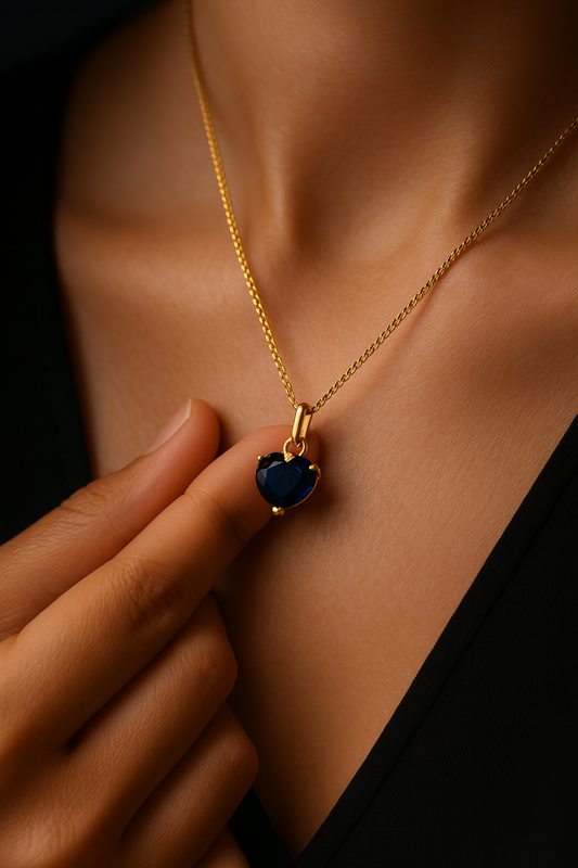 Pure Heart customizable sterling silver heart pendant necklace in gold or silver with adjustable chain