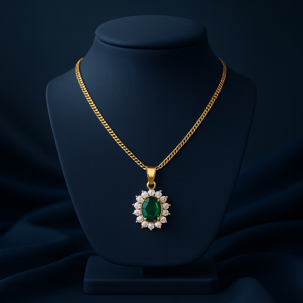 Cheapest Bae Diana Necklace — sterling silver pendant with customizable gem color on adjustable chain, available in gold or silver finish.