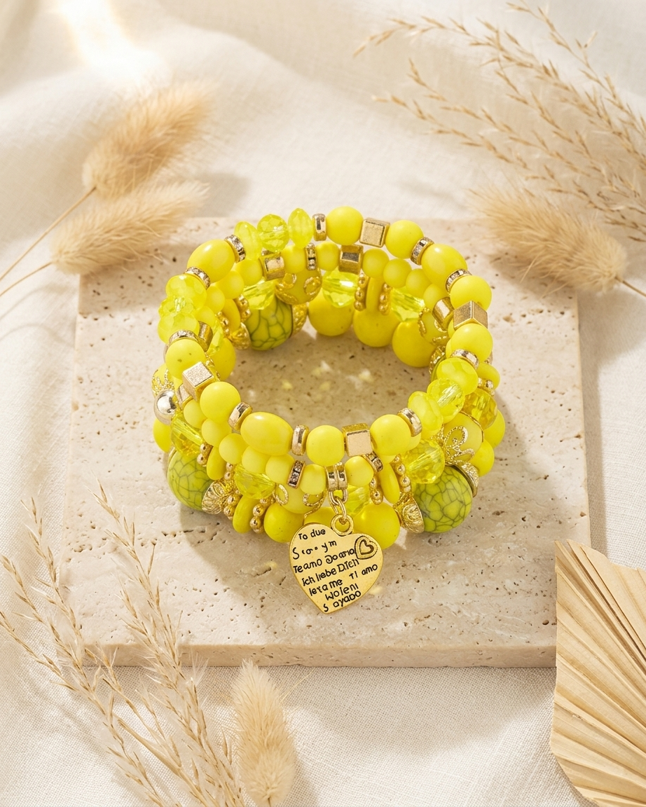Bohemian Bracelet Set – Colorful Beaded Charm Bracelet