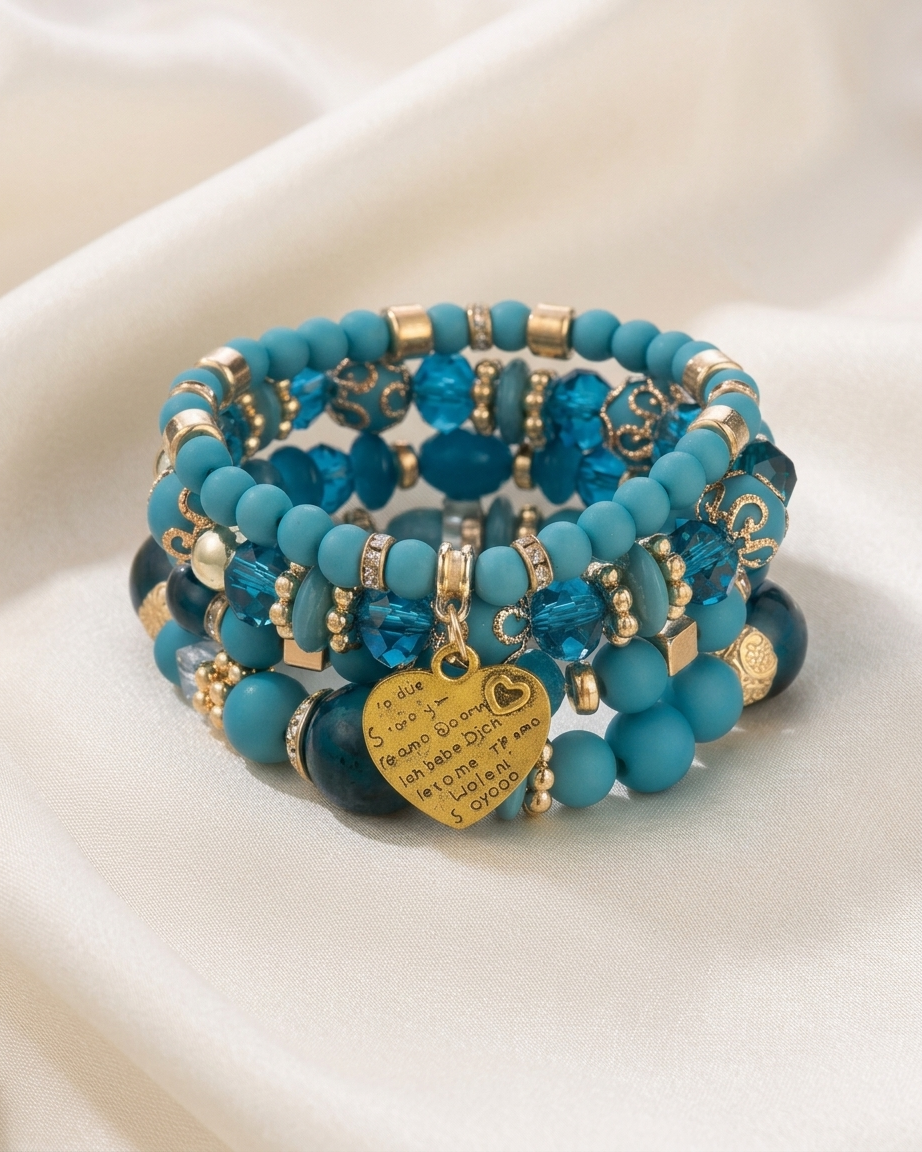 Bohemian Bracelet Set – Colorful Beaded Charm Bracelet