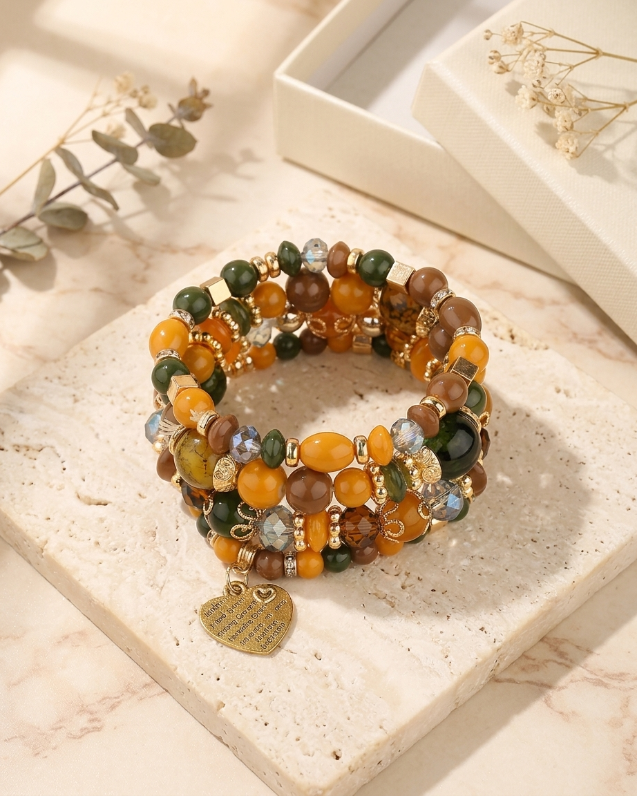 Bohemian Bracelet Set – Colorful Beaded Charm Bracelet