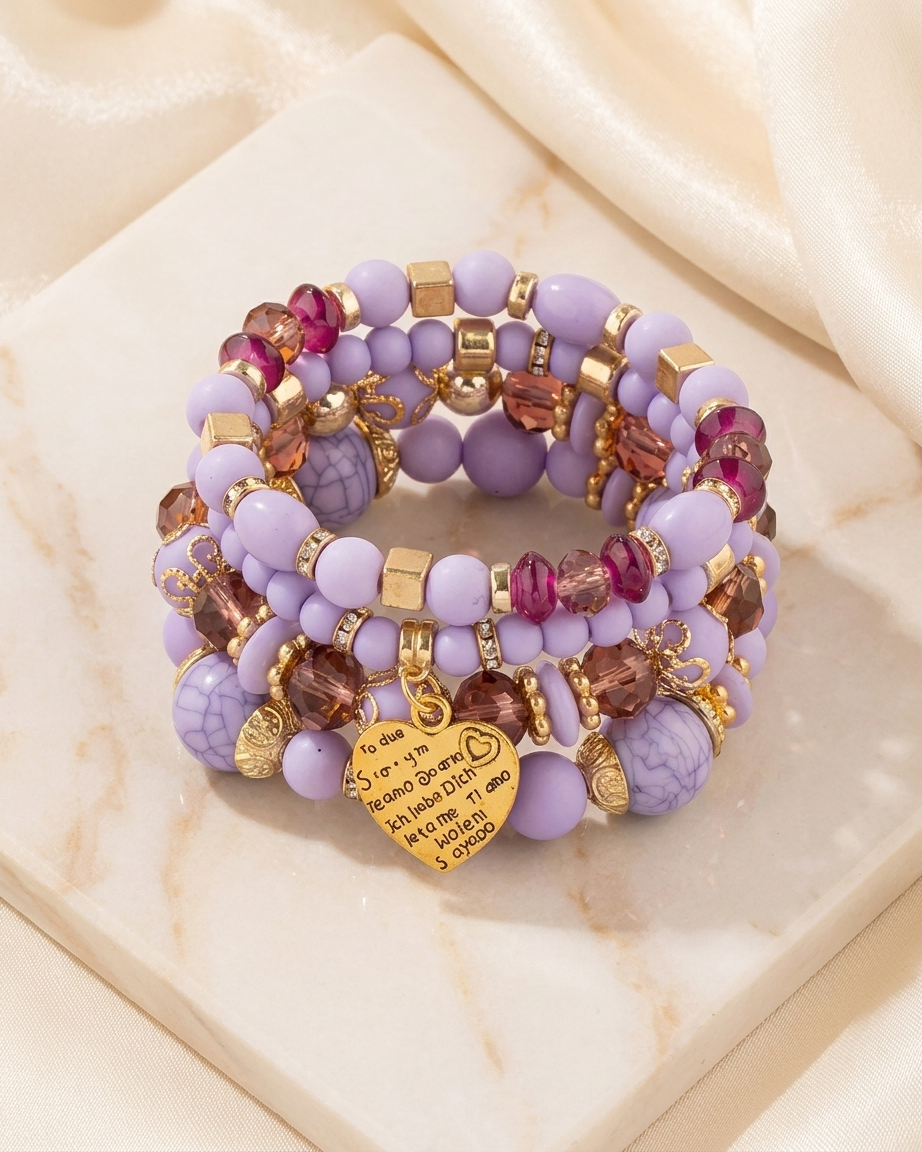 Bohemian Bracelet Set – Colorful Beaded Charm Bracelet