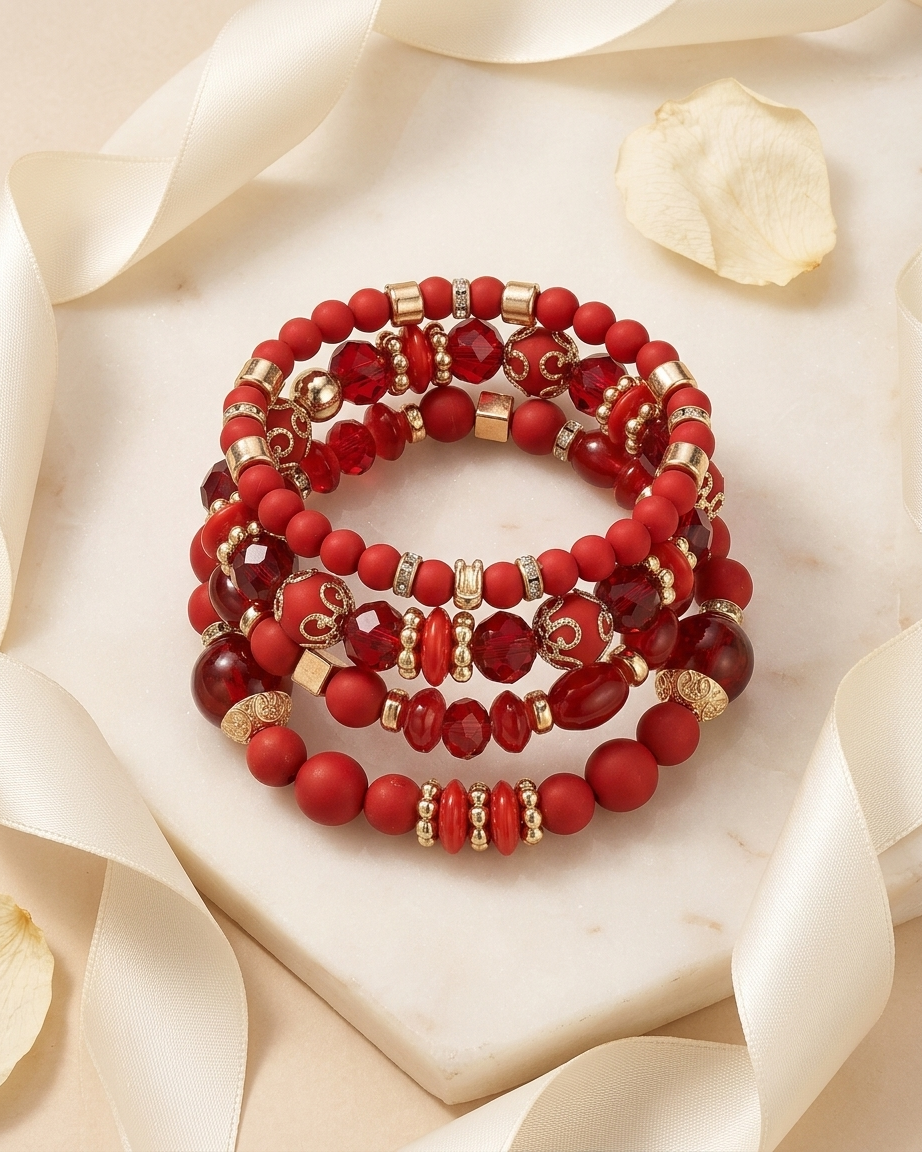 Bohemian Bracelet Set – Colorful Beaded Charm Bracelet