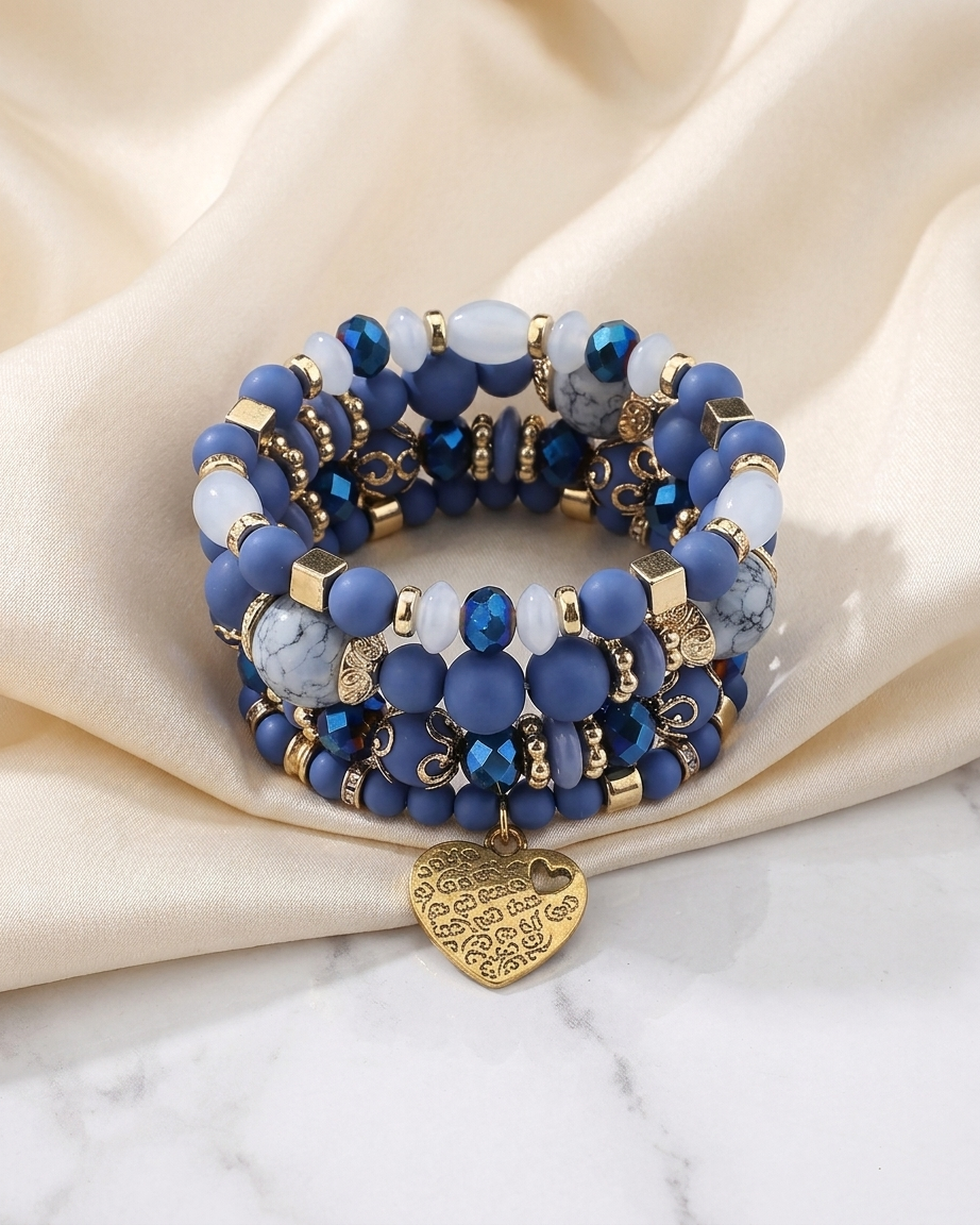 Bohemian Bracelet Set – Colorful Beaded Charm Bracelet