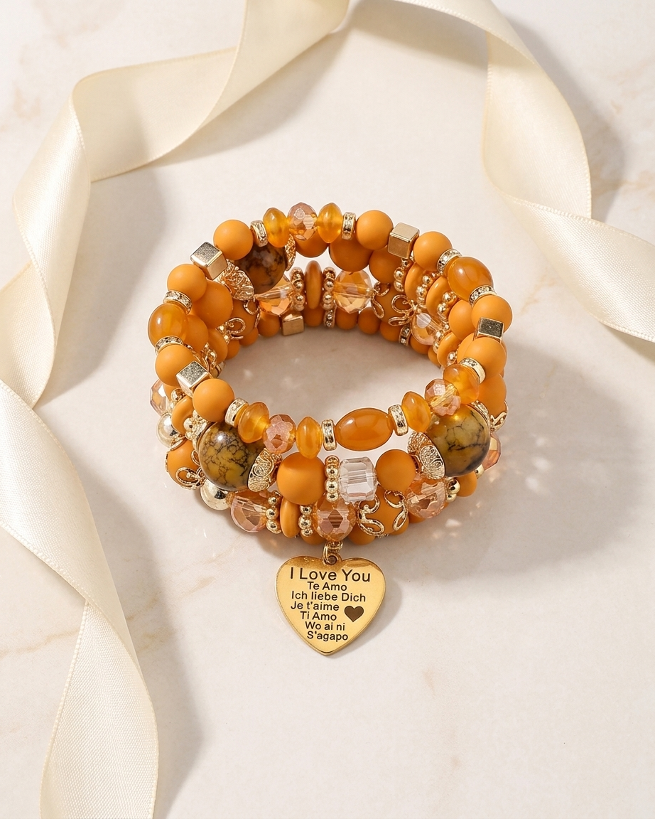 Bohemian Bracelet Set – Colorful Beaded Charm Bracelet