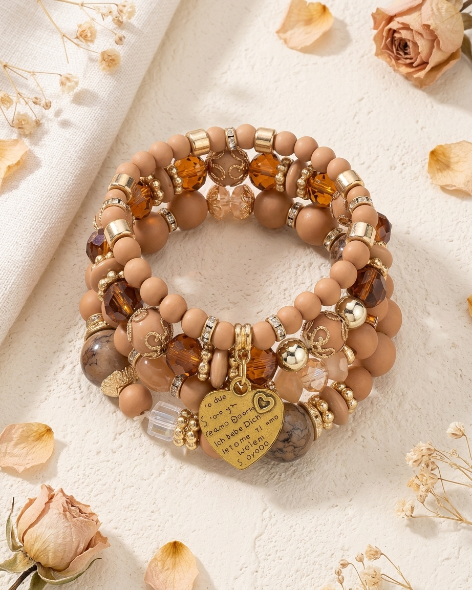 Bohemian Bracelet Set – Colorful Beaded Charm Bracelet