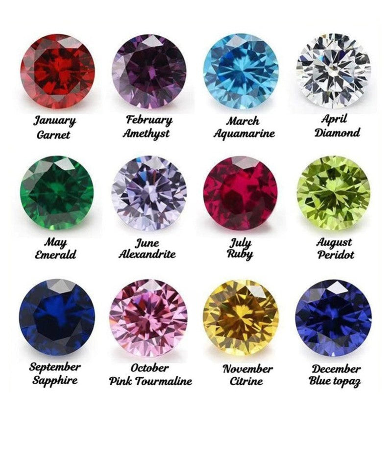 Custom Birthstone Engraved Disc Necklace