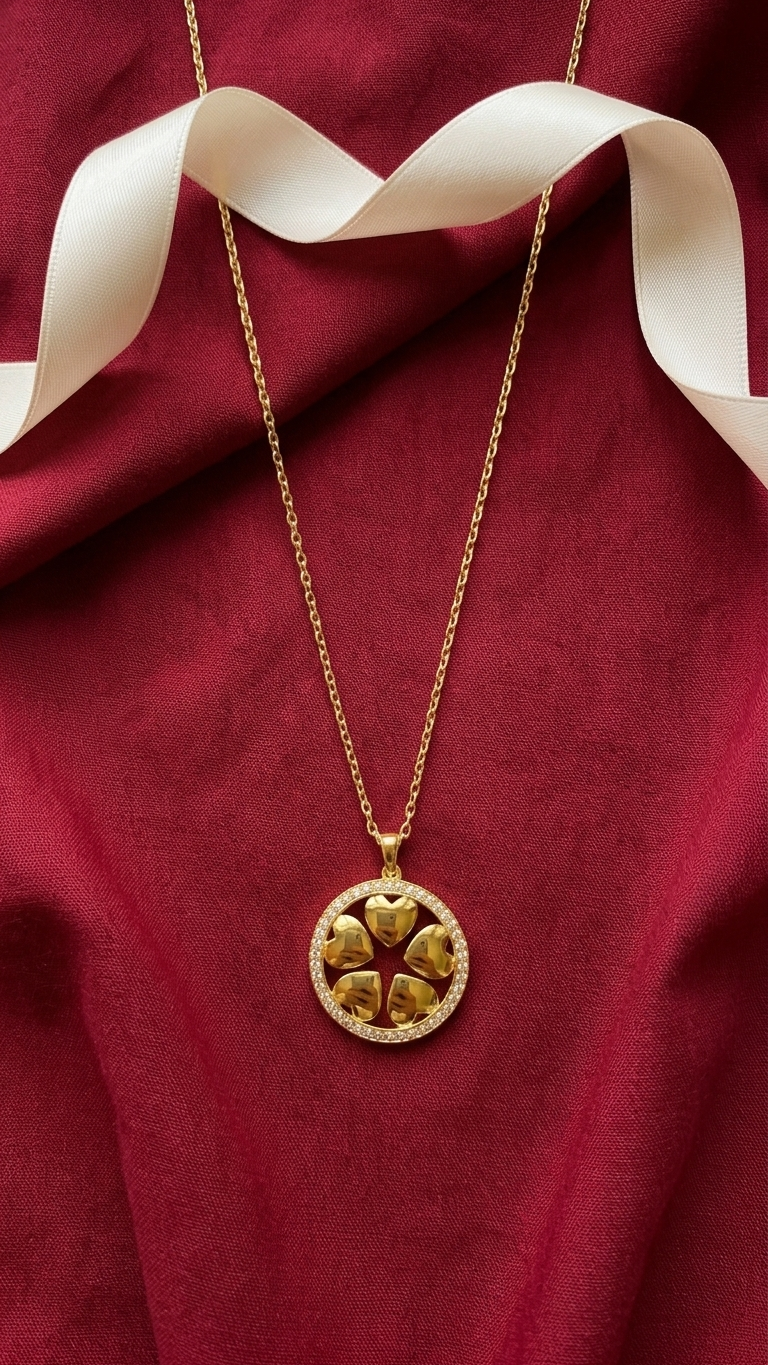 "Sparkling Heart Circle" Necklace 2